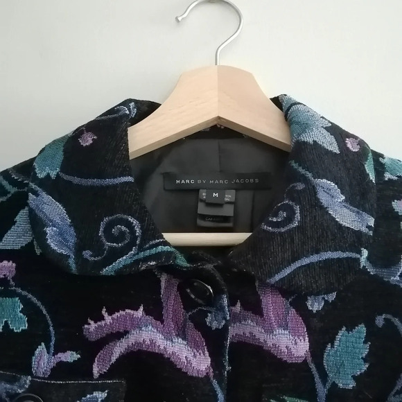 Marc by Marc Jacobs Corduroy Tapestry Cropped Blazer Jacket Floral Jacquard M - Picture 8 of 16
